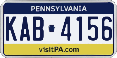 PA license plate KAB4156