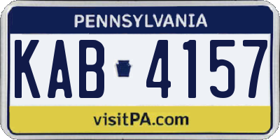 PA license plate KAB4157