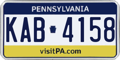 PA license plate KAB4158