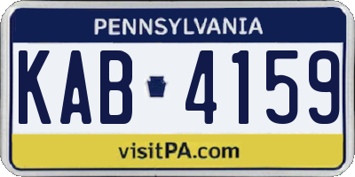 PA license plate KAB4159