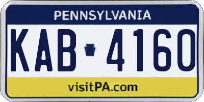 PA license plate KAB4160
