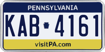 PA license plate KAB4161