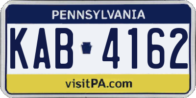 PA license plate KAB4162