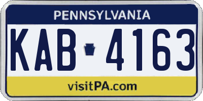 PA license plate KAB4163