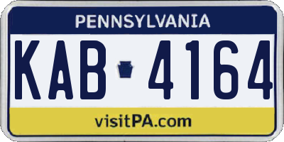 PA license plate KAB4164