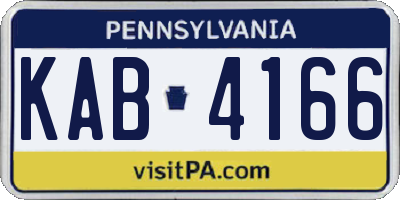 PA license plate KAB4166