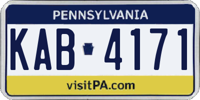 PA license plate KAB4171