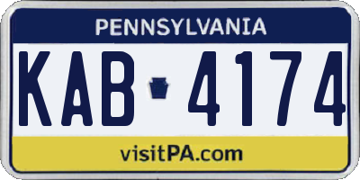 PA license plate KAB4174