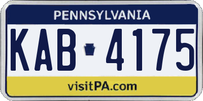 PA license plate KAB4175