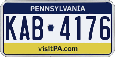 PA license plate KAB4176