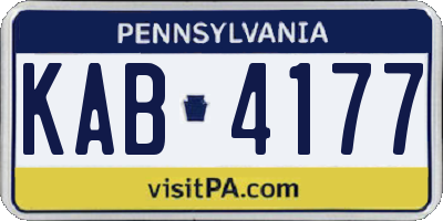 PA license plate KAB4177