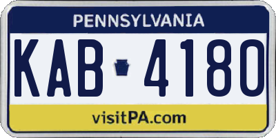 PA license plate KAB4180