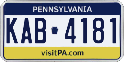 PA license plate KAB4181
