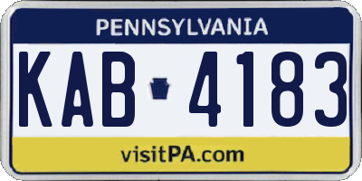 PA license plate KAB4183