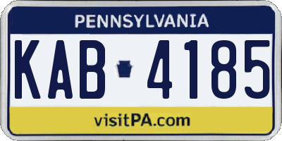 PA license plate KAB4185