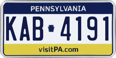 PA license plate KAB4191