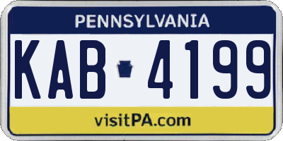 PA license plate KAB4199