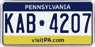 PA license plate KAB4207