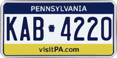 PA license plate KAB4220