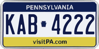 PA license plate KAB4222