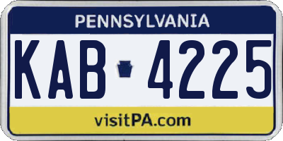 PA license plate KAB4225