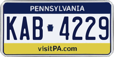 PA license plate KAB4229
