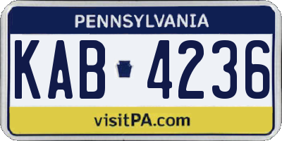 PA license plate KAB4236