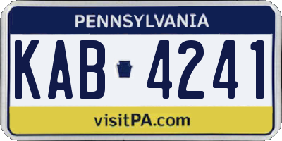 PA license plate KAB4241