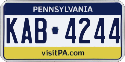 PA license plate KAB4244
