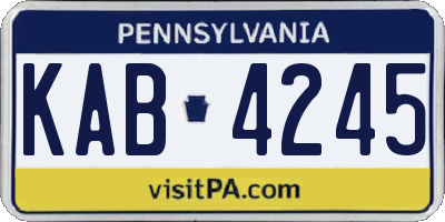 PA license plate KAB4245