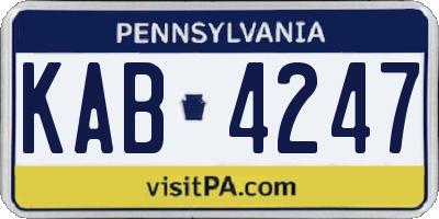 PA license plate KAB4247