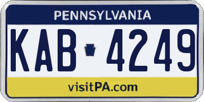 PA license plate KAB4249