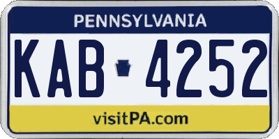 PA license plate KAB4252