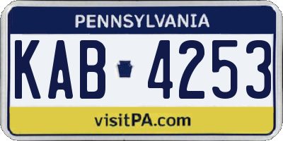 PA license plate KAB4253