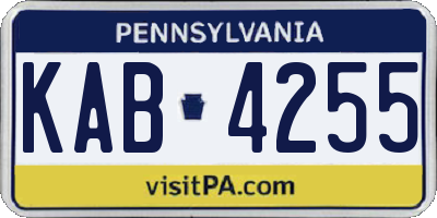 PA license plate KAB4255