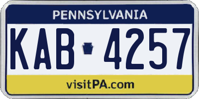 PA license plate KAB4257