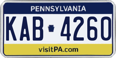 PA license plate KAB4260