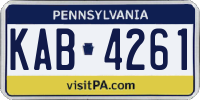 PA license plate KAB4261