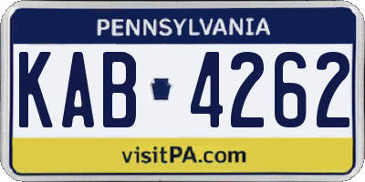 PA license plate KAB4262