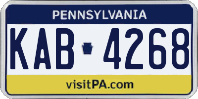 PA license plate KAB4268