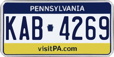 PA license plate KAB4269