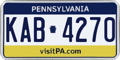 PA license plate KAB4270
