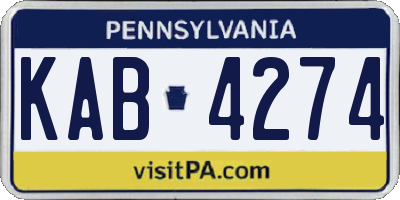 PA license plate KAB4274