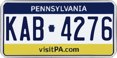 PA license plate KAB4276