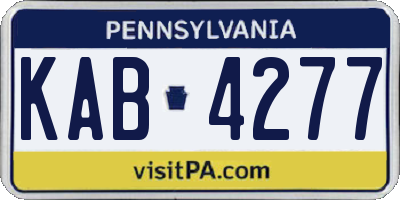 PA license plate KAB4277