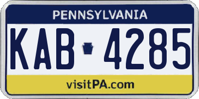 PA license plate KAB4285