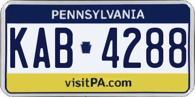 PA license plate KAB4288
