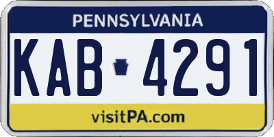 PA license plate KAB4291