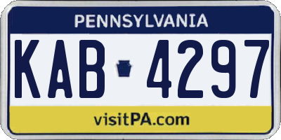 PA license plate KAB4297