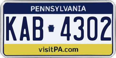 PA license plate KAB4302